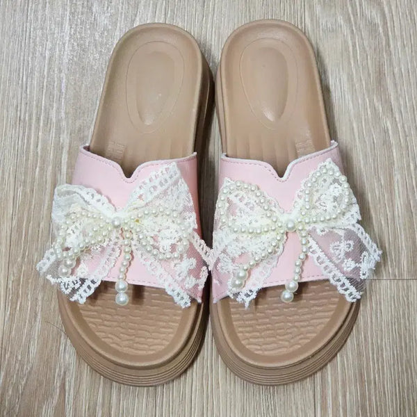 [BUNJANG] Women's Ribbon Slippers (Size 235) - New / 여성슬리퍼 리본슬리퍼 235 새상품