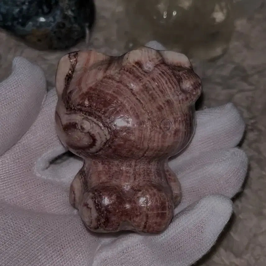 [BUNJANG] Natural Stone 'Dali Jasper' Carved Cat Figurine / 천연 원석 달리 재스퍼 포크 스톤 키티 카빙 고양이 돌 천연석 크리스탈