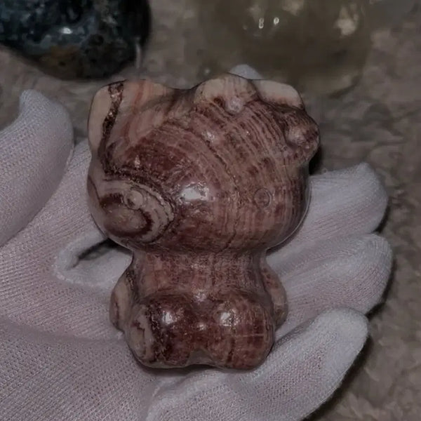 [BUNJANG] Natural Stone 'Dali Jasper' Carved Cat Figurine / 천연 원석 달리 재스퍼 포크 스톤 키티 카빙 고양이 돌 천연석 크리스탈