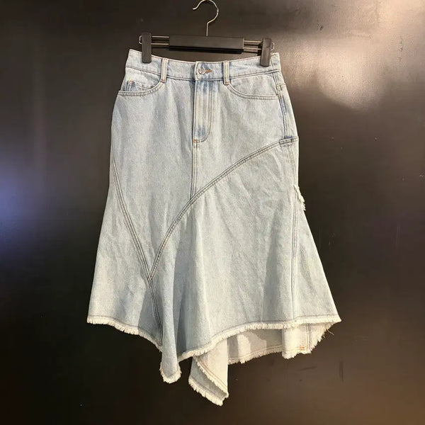 [BUNJANG] Lost In Echo Unbalanced Denim Skirt / 로스트인에코 언밸런스 데님 스커트