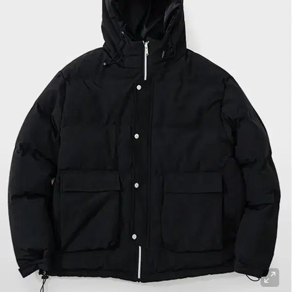 [BUNJANG] Bastick Hood Field Short Padded Jacket Black / 무신사 바스틱 후드 필드 숏패딩