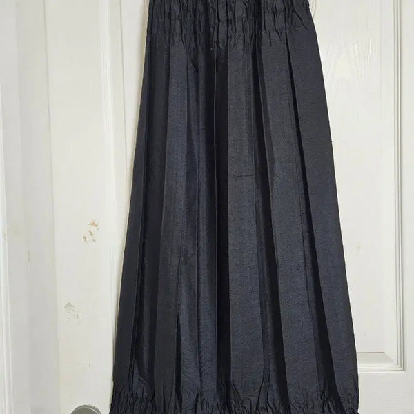 [BUNJANG] Black Pleated Long Skirt / 블랙 플리츠 롱 스커트