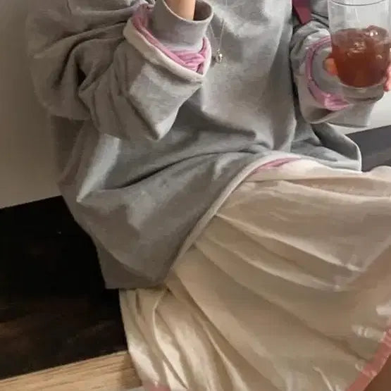[BUNJANG] Fogdan Sweatshirt + T-Shirt Set / 포그던 맨투맨+티 세트 미닛뮤트 디렉터 착용