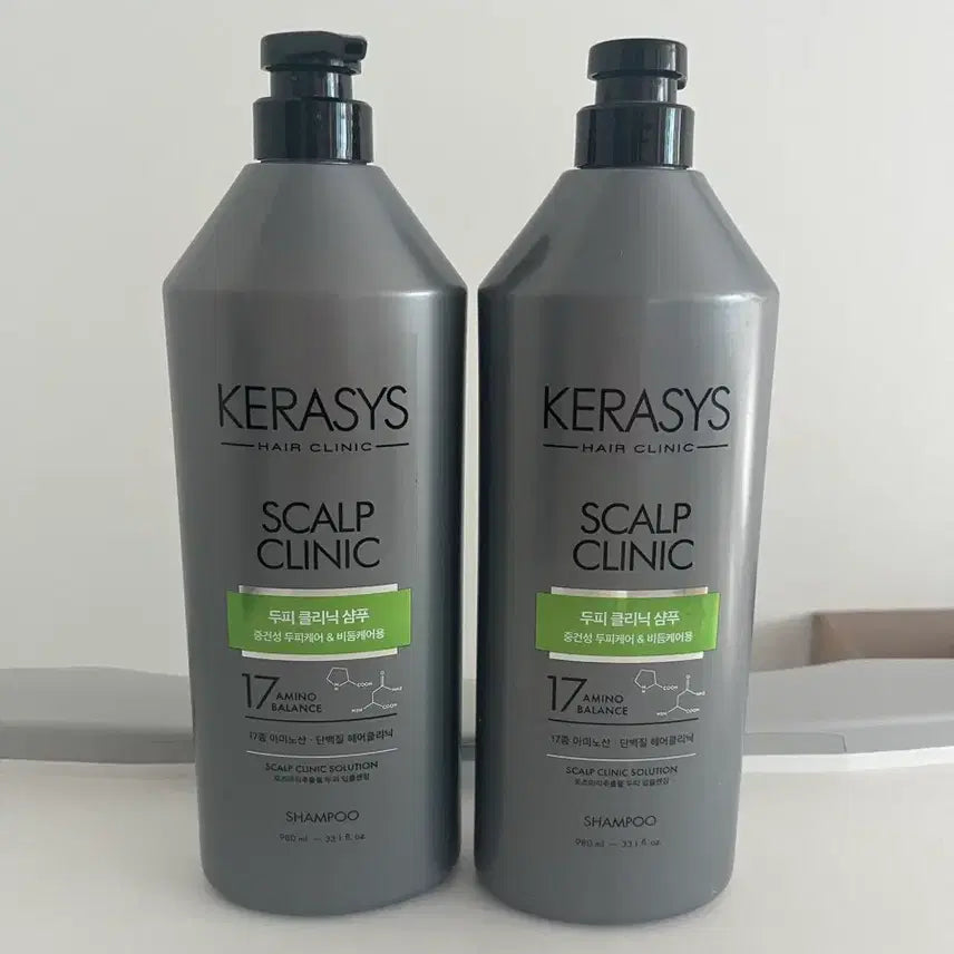 [BUNJANG] Kerasys Scalp Clinic Shampoo 980ml (2-Pack) / 케라시스 스칼프 클리닉 샴푸980*2개