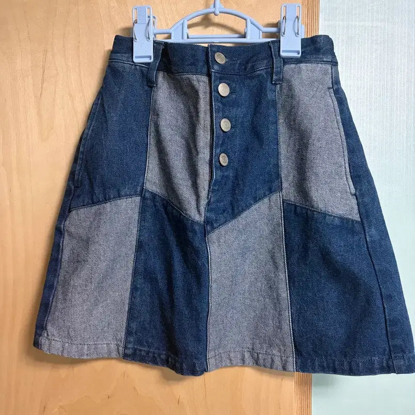 [BUNJANG] Vintage Denim Patchwork Mini Skirt / 빈티지 데님 패치워크 스커트