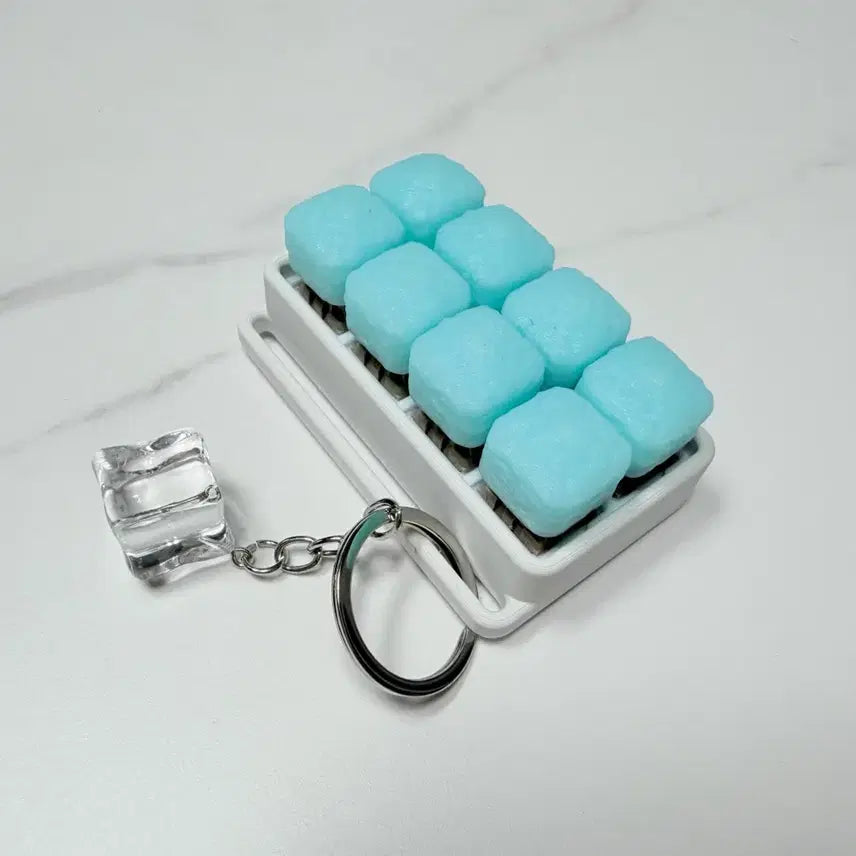 [BUNJANG] Ice Tray Cube Keyring Clicker / 아이스 트레이 키링 큐브 열쇠고리 클리커 클릭커
