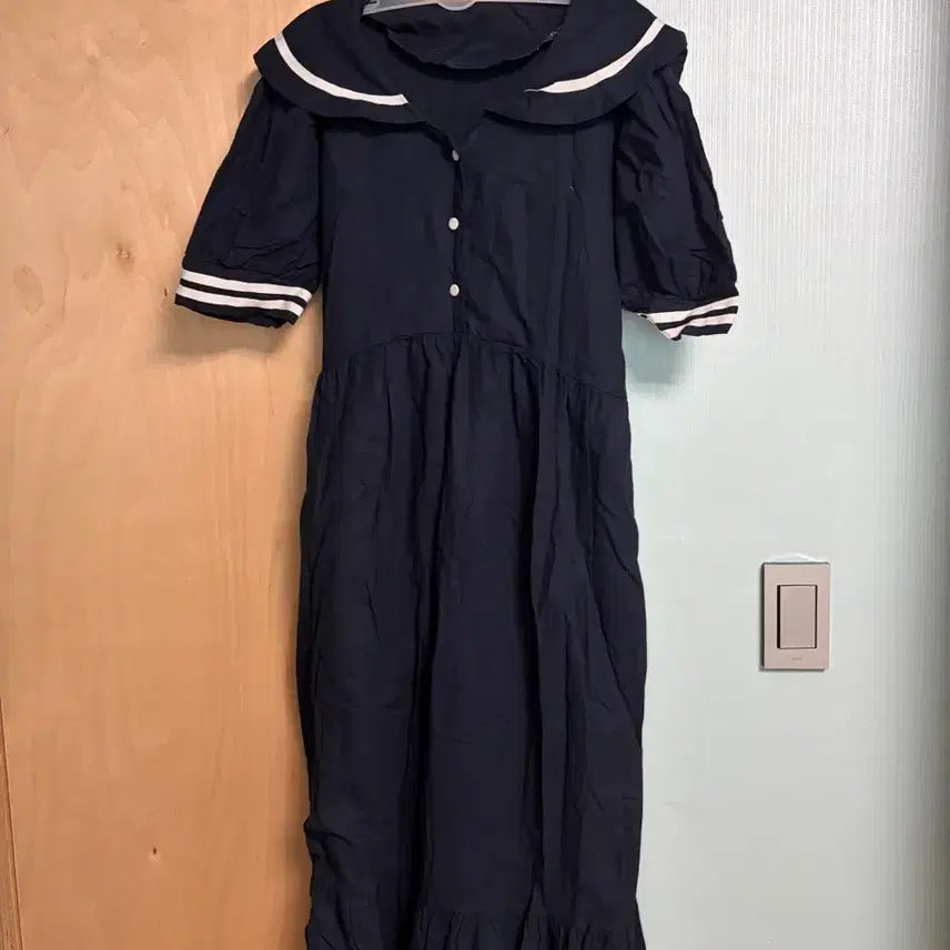[BUNJANG] Vintage Sailor Collar Long Dress / 빈티지 세일러 카라 원피스