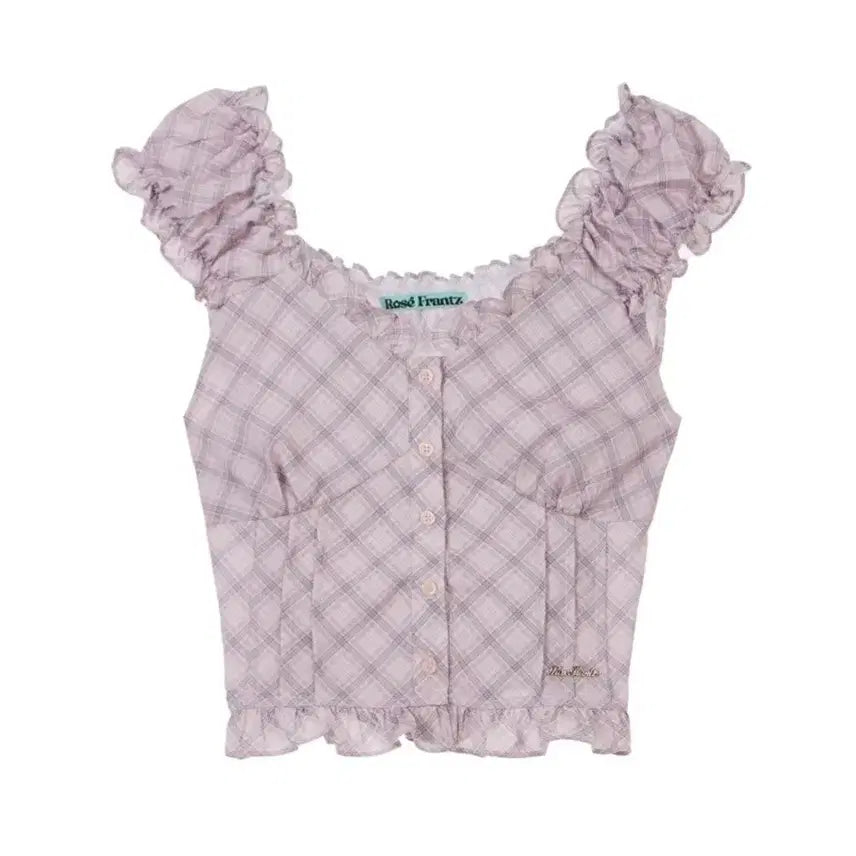 [BUNJANG] Roseefranz Frill Shirring Sleeveless Blouse Pink Size S / 로제프란츠 프릴 셔링 블라우스 슬리브리스 핑크 S사이즈