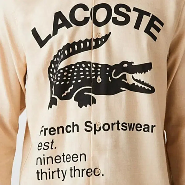 [BUNJANG] Lacoste Big Logo Shirt Beige / [새상품] 라코스테 빅로고 셔츠 75% 할인