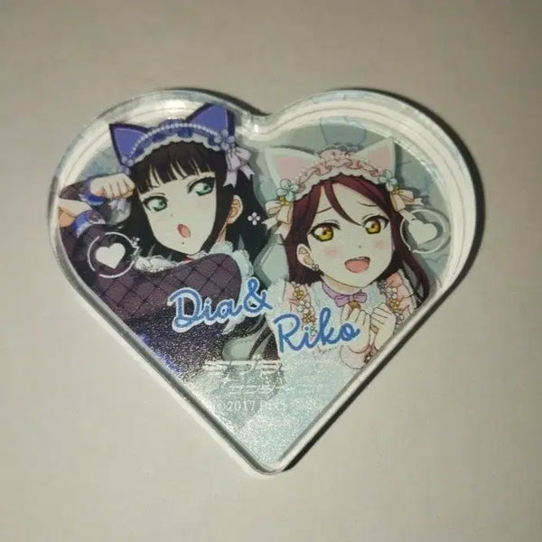 [BUNJANG] Love Live! Sunshine Aqours Dia Riko Heart Acrylic Block / 러브라이브! 선샤인 아쿠아 하트 아크릴 블럭 다이아 리코