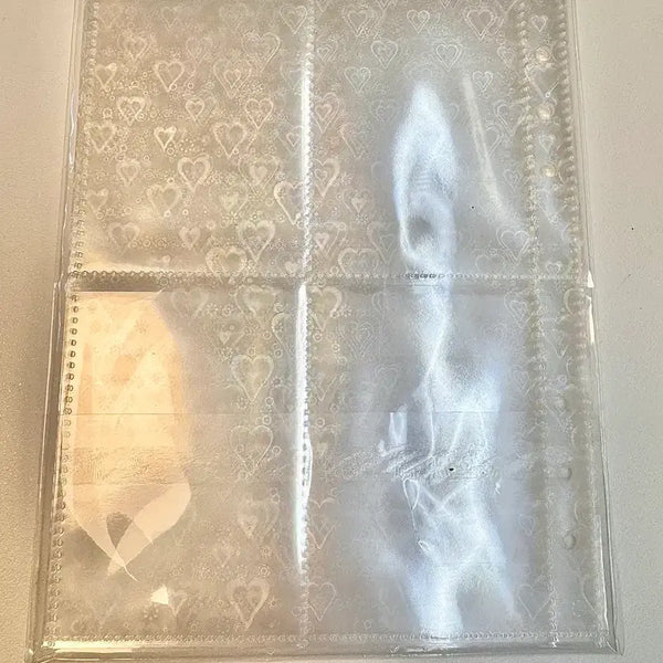 [BUNJANG] Heart Pattern Transparent 6-Hole Binder Inserts / 투명 홀더 6공 바인더 속지 하트 무늬