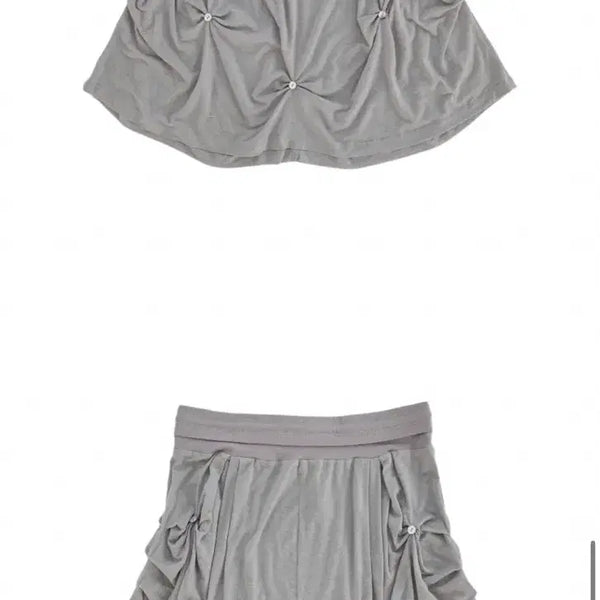 [BUNJANG] Sankofa Puella Grey Midi Skirt / sankofapuuella 산코파퓨엘라 스커트 그레이