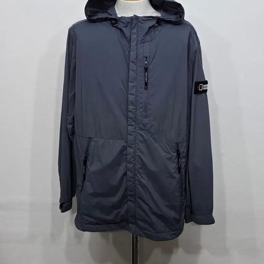 [BUNJANG] National Geographic Men's Hooded Windbreaker Jacket Size 105 / [105] 남성 내셔널지오그래픽 후드 바람막이 자켓