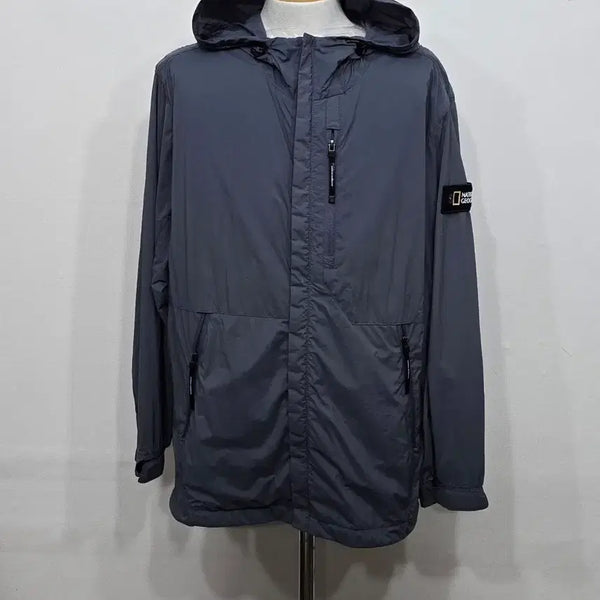 [BUNJANG] National Geographic Men's Hooded Windbreaker Jacket Size 105 / [105] 남성 내셔널지오그래픽 후드 바람막이 자켓