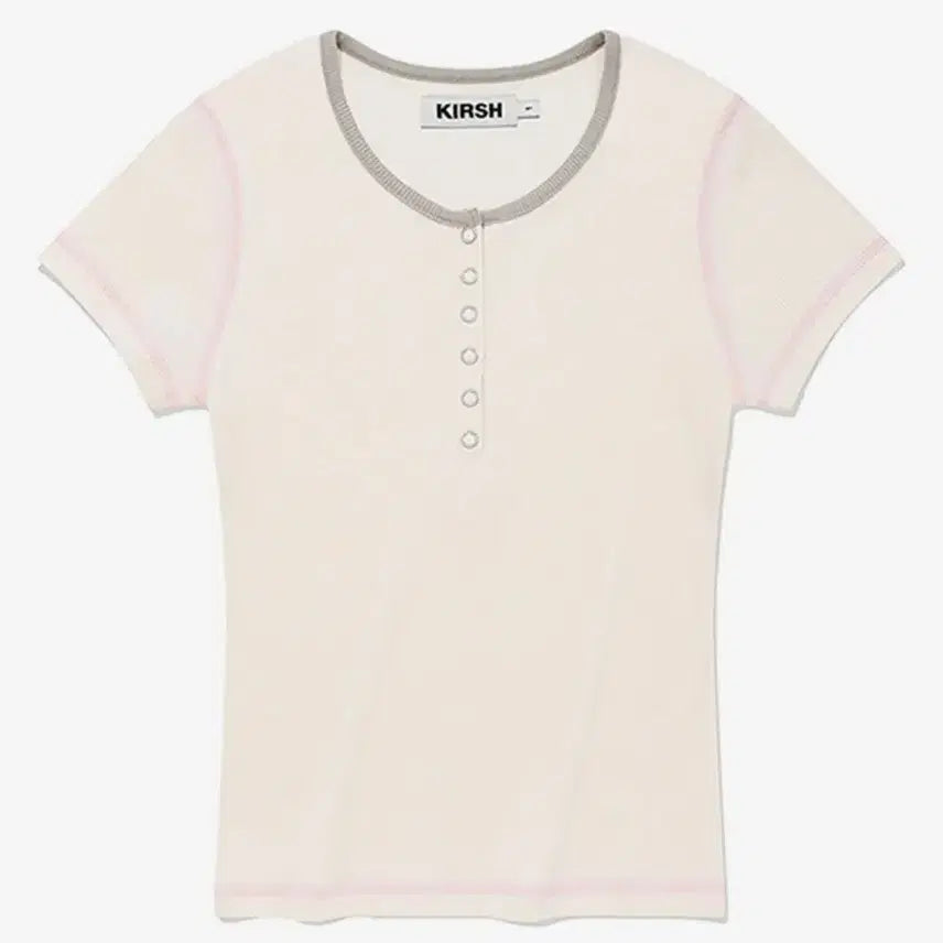 [BUNJANG] KIRSH Stitch Point Slim Fit T-Shirt Ivory Size 1 / 키르시 스티치 포인트 슬림핏 티셔츠 아이보리 1사이즈