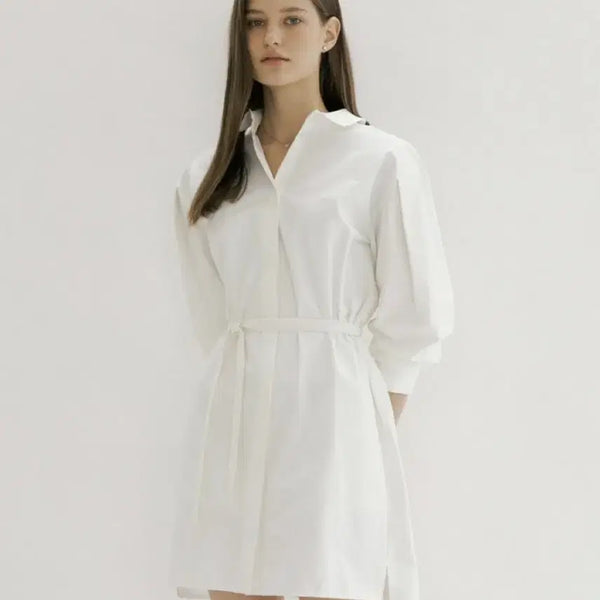 [BUNJANG] Sie Odd Detail Shirt Dress Off-White / 시에 sie 오드 디테일 셔츠 드레스 오프화이트