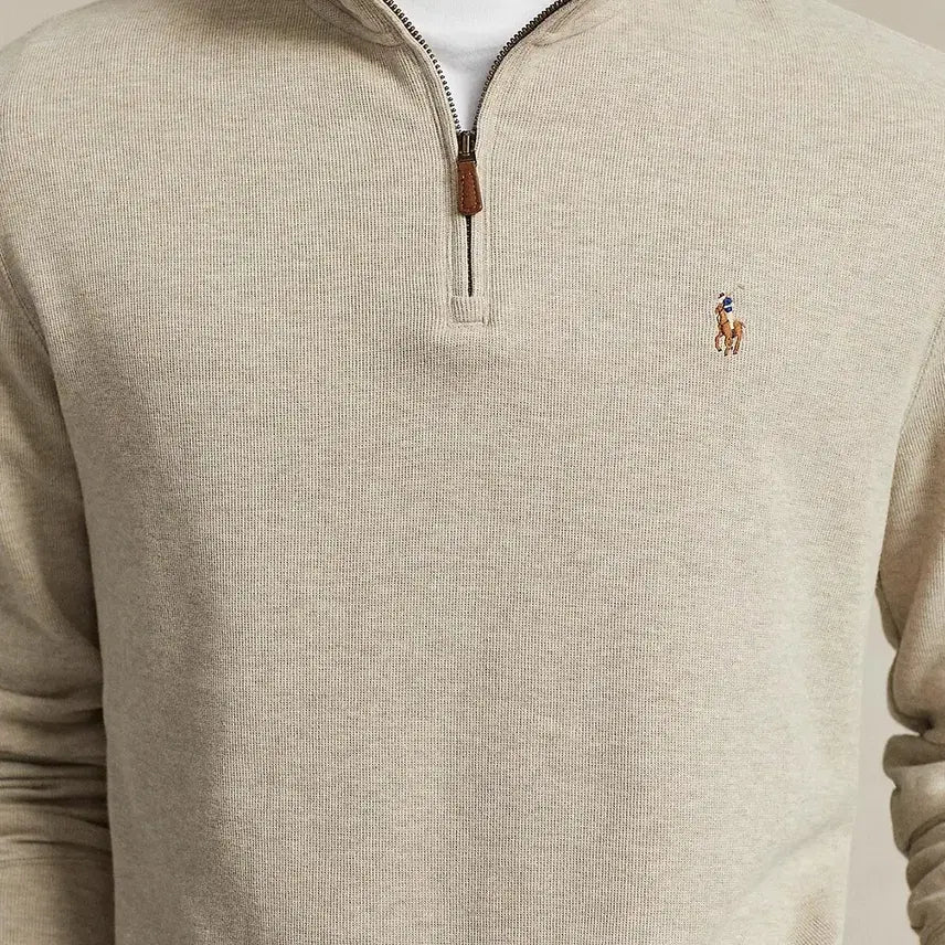 [BUNJANG] Polo Ralph Lauren Cotton Half-Zip Knit Sweater - Beige, Green / 폴로 랄프로렌 코튼 하프집업 반집업 니트 스웨터-베이지,그린