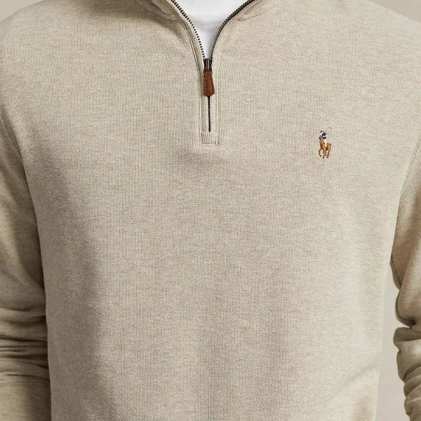 [BUNJANG] Polo Ralph Lauren Cotton Half-Zip Knit Sweater - Beige, Green / 폴로 랄프로렌 코튼 하프집업 반집업 니트 스웨터-베이지,그린