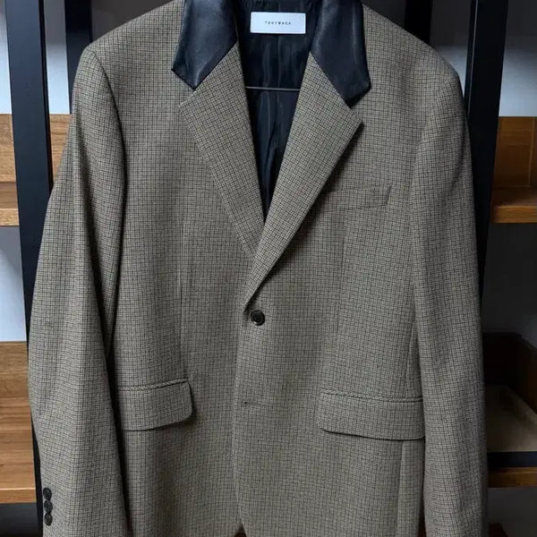 [BUNJANG] TONYWEX Leather Collar Blazer / 토니웩 레더카라 블레이저