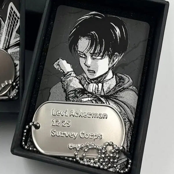 [BUNJANG] Attack on Titan Levi Metal Tag Keyholder (Sealed) / (미개봉)진격의거인 전시회 리바이 메탈 태그 키홀더