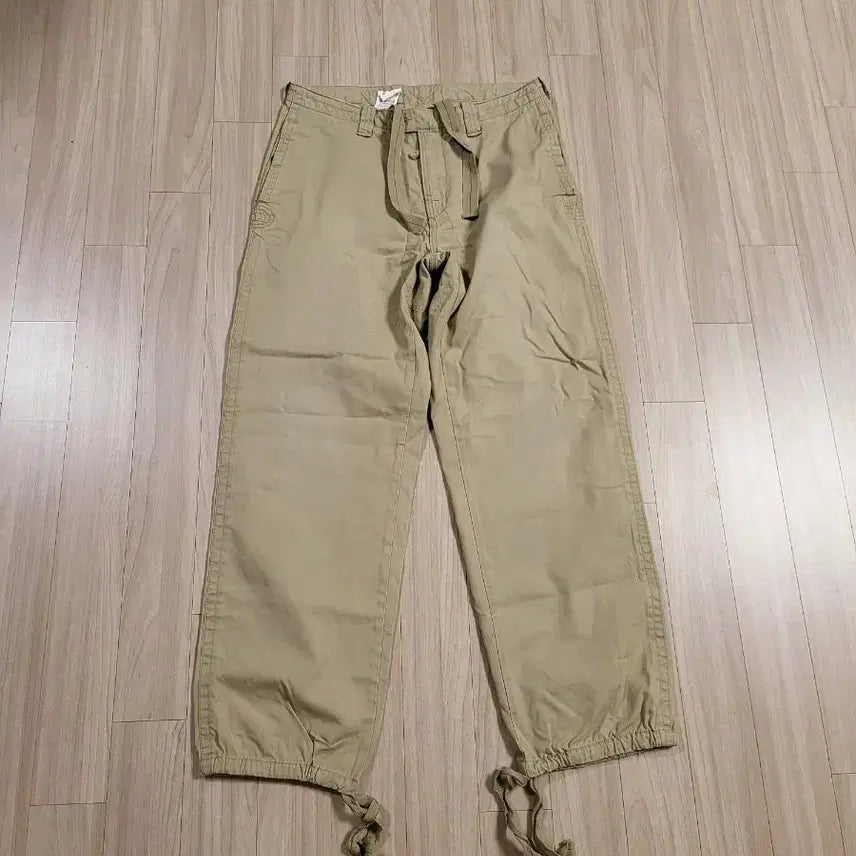 [BUNJANG] Polo Ralph Lauren Military String Chino Jogger Pants Beige Size 33 / 폴로 랄프로렌 밀리터리 스트링 팬츠 조거 치노 바지 베이지 33