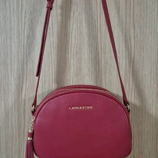 [BUNJANG] Lancaster Women's Burgundy Leather Crossbody Bag with Tassel Detail / 랑카스터 크로스백