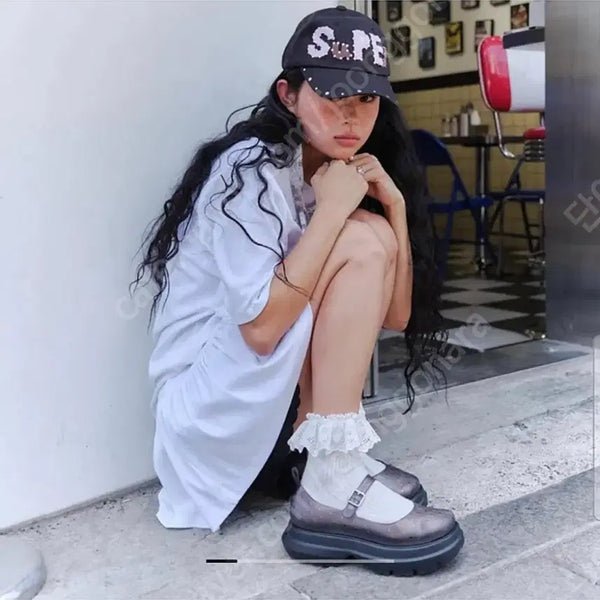 [BUNJANG] Rockfish Weatherwear Glair Platform Mary Janes Glitter Black / 락피쉬웨더웨어 글레어 플랫폼 메리제인 글리터 블랙