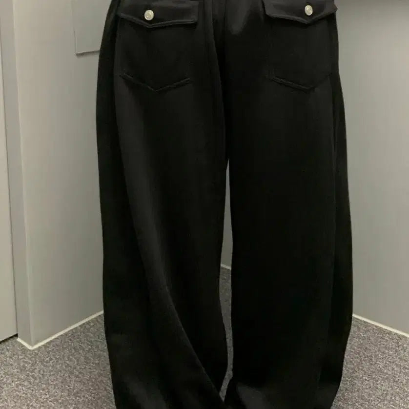[BUNJANG] DAISYTUEL MooMoo Side Slit Hip Pocket Big Wide Training Pants Black XL / 데이지투엘 무무 사이드 절개 힙 포켓 빅 와이드 트레이닝 팬츠