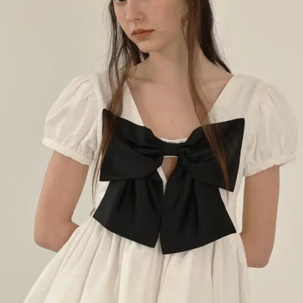 [BUNJANG] Bangte Yuhyewon Ribbon Puff Sleeve Blouse / 방떼 유혜원 블라우스