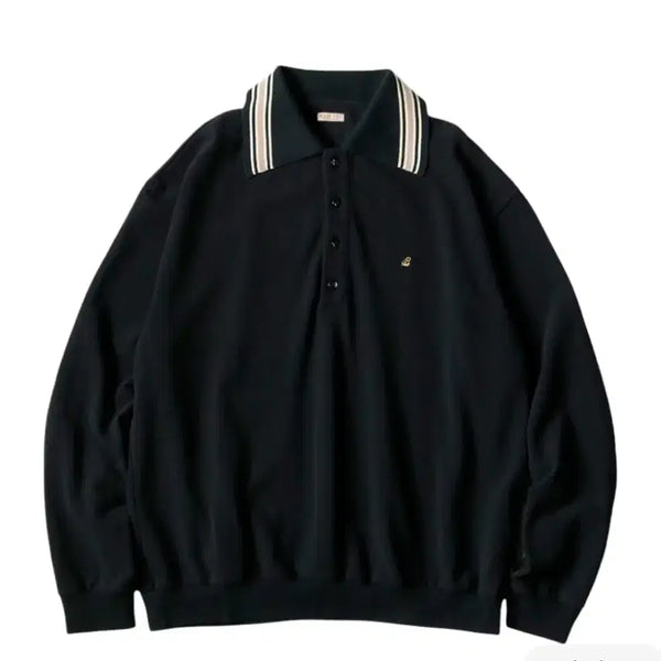 [BUNJANG] Kapital Rangle Color Retro Polo Black Size 3 / 캐피탈 피케 랑글 컬러 레트로 폴로 블랙 3사이즈