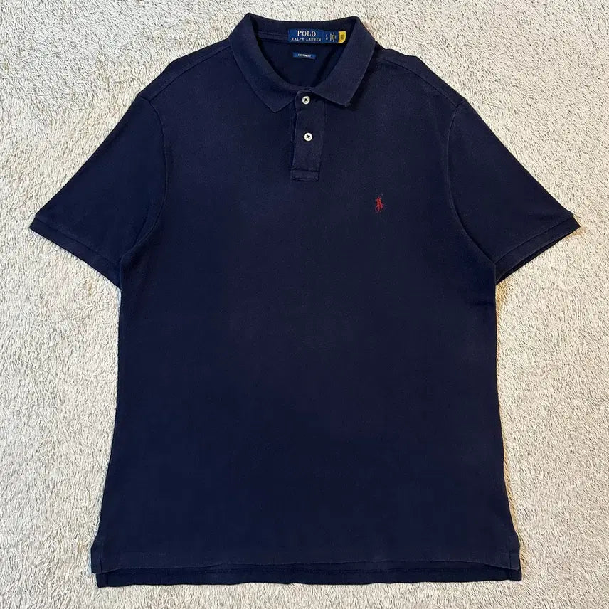 [BUNJANG] Polo Ralph Lauren Custom Fit Red Pony Short Sleeve Polo Shirt Navy / [L] 폴로 랄프로렌 신형 QR 커스텀핏 레드포니 반팔 카라티 네이비