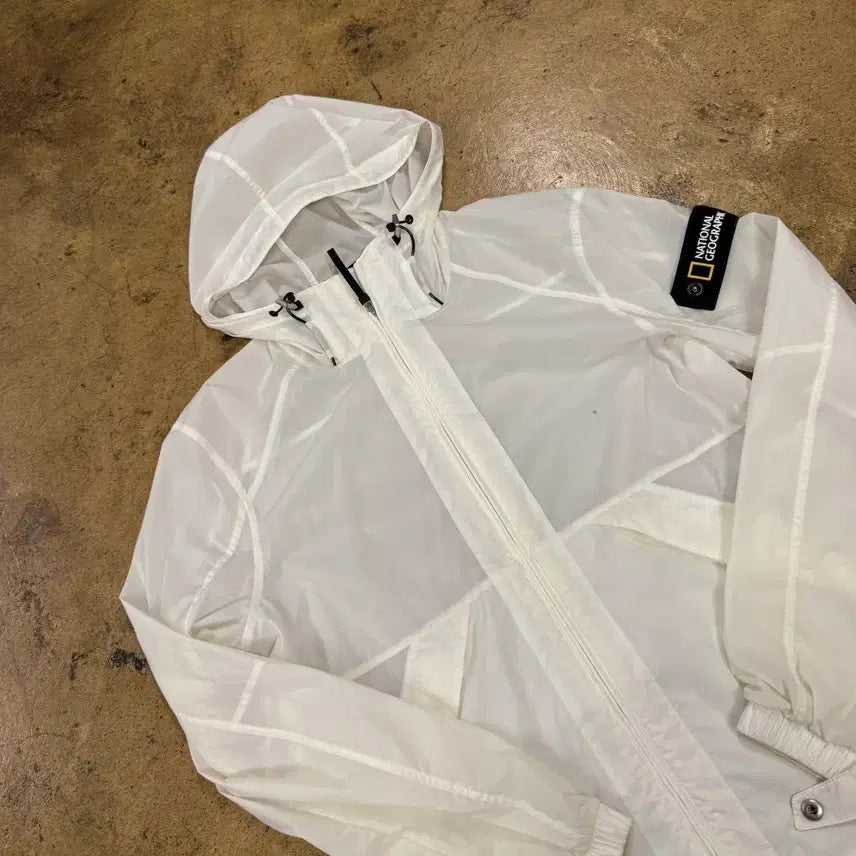 [BUNJANG] National Geographic Windbreaker White / [정품/M] 내셔널지오그래픽 바람막이 흰색