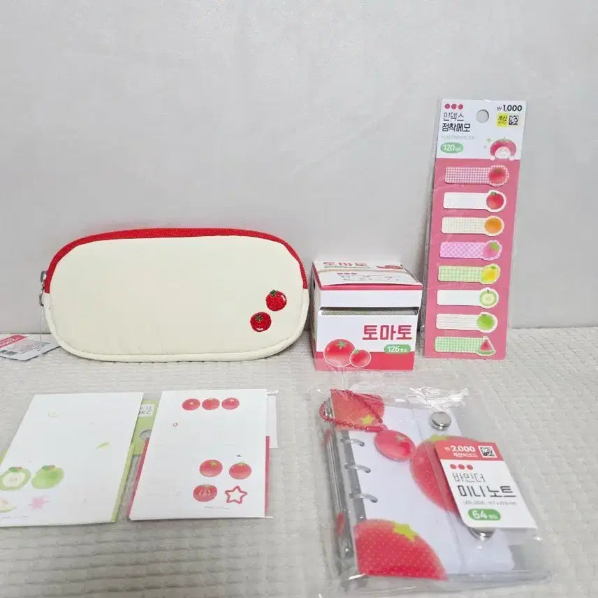 [BUNJANG] Daiso Tomato Series Stationery Set / 다이소 토마토 시리즈