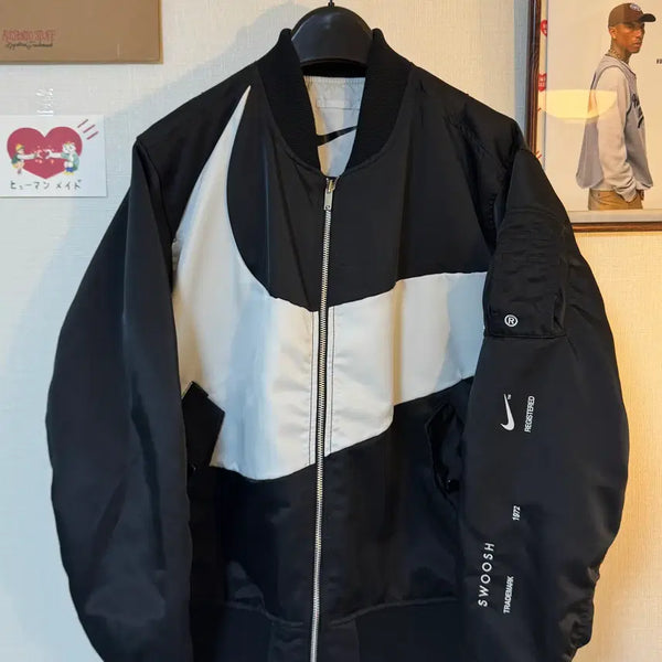[BUNJANG] Nike Therma-FIT Big Swoosh Reversible Bomber Jacket Black 2XL / 나이키 써마핏 빅스우시 리버시블 봄버 자켓 블랙