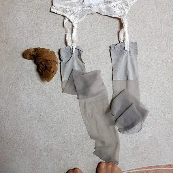 [BUNJANG] Garter Belt, Stockings, and Fishnet Leggings Set / 가터벨트 + 스타킹 + 망사레깅스