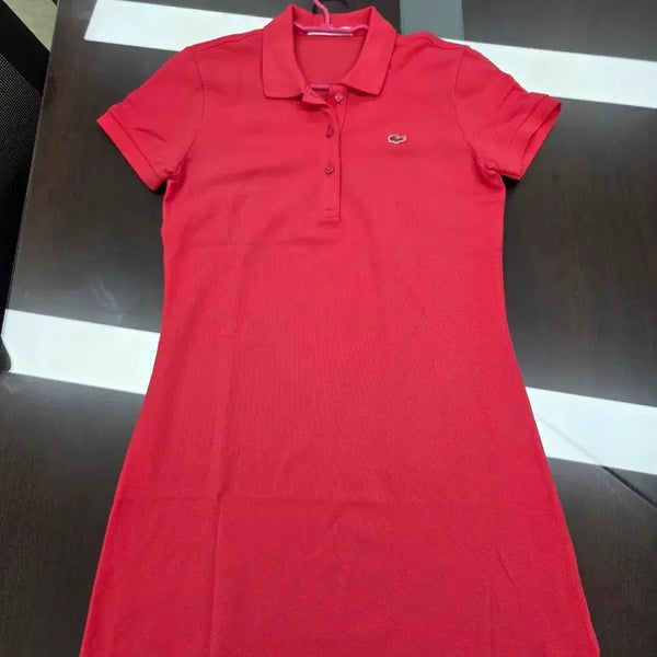 [BUNJANG] Lacoste Women's Red Polo Dress / 라코스테 여성 카라 원피스 레드 36