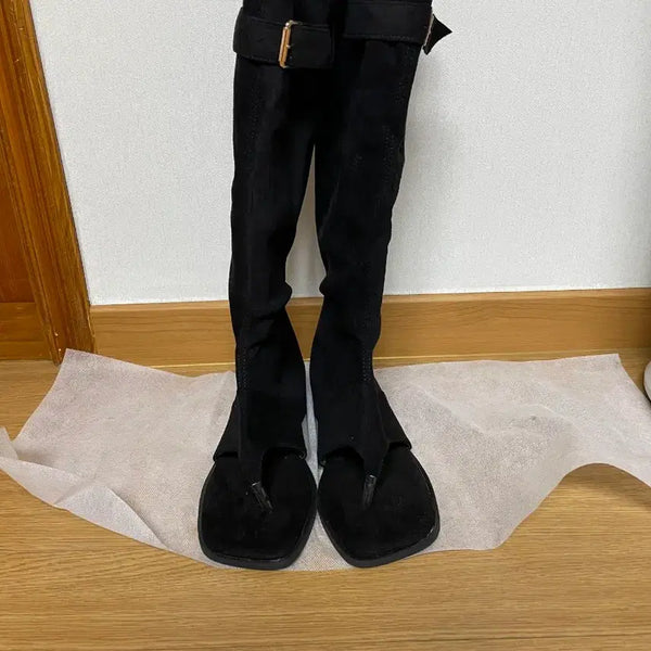 [BUNJANG] Suede Thong Boots Size 240 / 쪼리 롱부츠 240