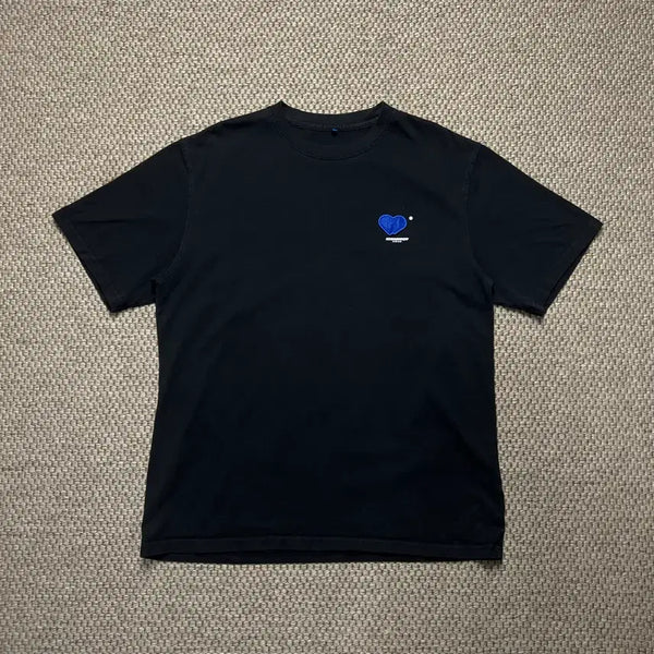[BUNJANG] Ader Error Twin Heart Logo T-Shirt Black / 아더에러 트윈 하트 로고 반팔 블랙 A2