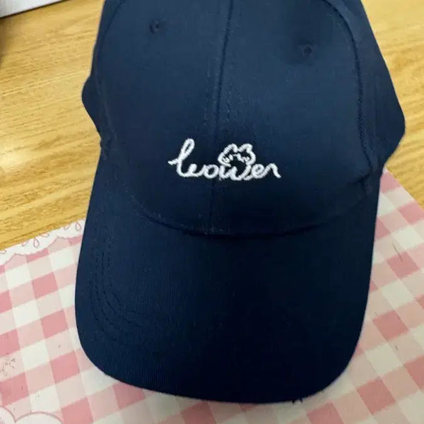 [BUNJANG] Navy Blue Logo Embroidered Adjustable Baseball Cap / 네이비 색상 볼캡 모자