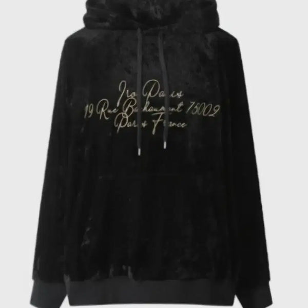 [BUNJANG] IRO Velour Hoodie Black Oversized L / 이로 벨루어 후드티 블랙 오버핏L사이즈