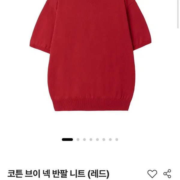[BUNJANG] Steady Everywear Cotton V-Neck Short-Sleeve Knit Red Size 3 / 스테디에브리웨어 코튼 브이 넥 반팔 니트 레드 3