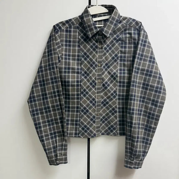 [BUNJANG] OHEO 24FW Check Green Shirt OS / 오헤시오 24FW 체크 그린 셔츠 OS