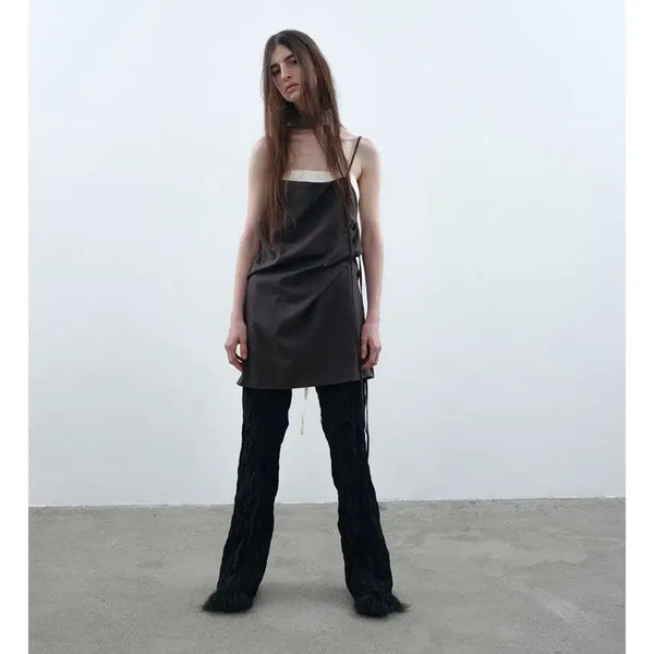[BUNJANG] Nothing Everything Wrinkle Bootcut Pants Black / 낫띵에브리띵 링클 부츠컷 팬츠 블랙
