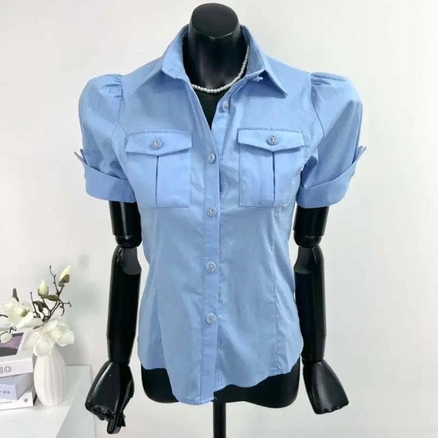[BUNJANG] Viva Pocket Shirring Shirt Blouse / free)비바 포켓 셔링 셔츠 블라우스