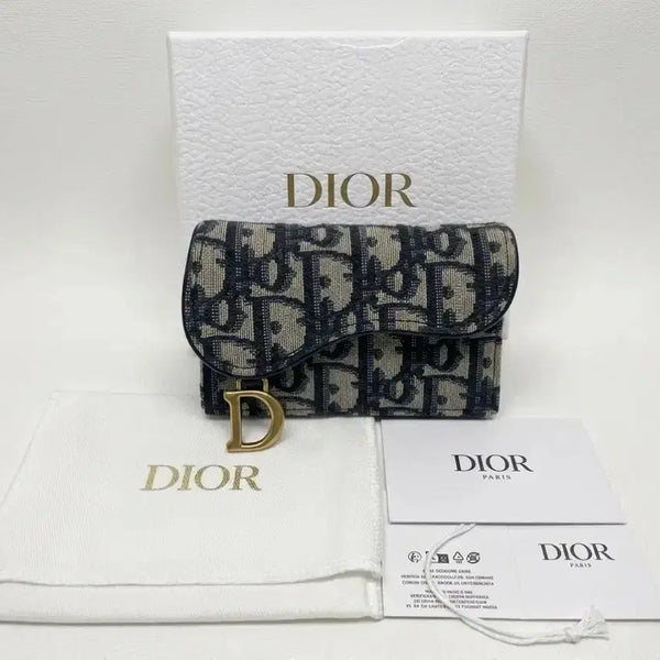 [BUNJANG] Dior Saddle Flap Card Holder Blue Dior Oblique Jacquard / (풀구성/미사용)디올 새들 플랩 카드 홀더 블루 디올 오블리크 자카드