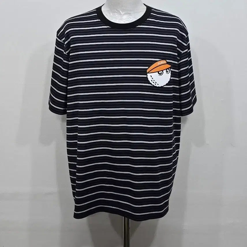 [BUNJANG] Malbon Men's Striped T-Shirt Size 110 / [110] 남성 말본 골프 스트라이프 티셔츠