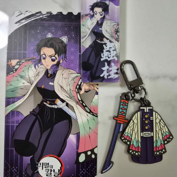 [BUNJANG] Demon Slayer: Kimetsu no Yaiba Shinobu Kocho Movie Ticket + Acrylic Stick Keychain + Nichirin Blade Keychain Set / 귀멸의 칼날 귀칼 코쵸우 시노부 무비티켓+아크릴 스틱 키링+일륜도 키링