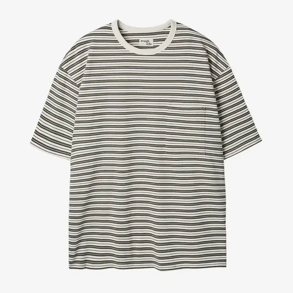 [BUNJANG] Roughside Stripe Half Sleeve T-Shirt / 러프사이드 스트라이프 반팔 티셔츠