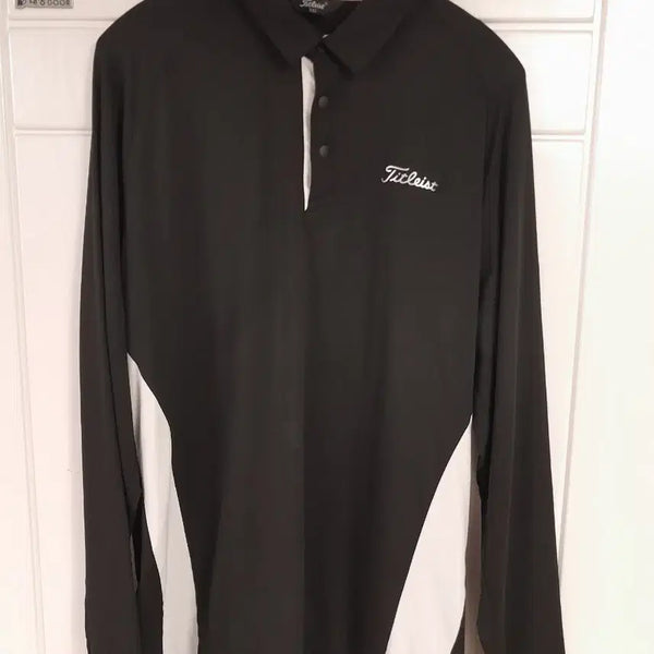 [BUNJANG] Titleist Men's Black Long Sleeve Polo Shirt XXL / 정품)타이틀리스트 남성 블랙 긴팔 xxl