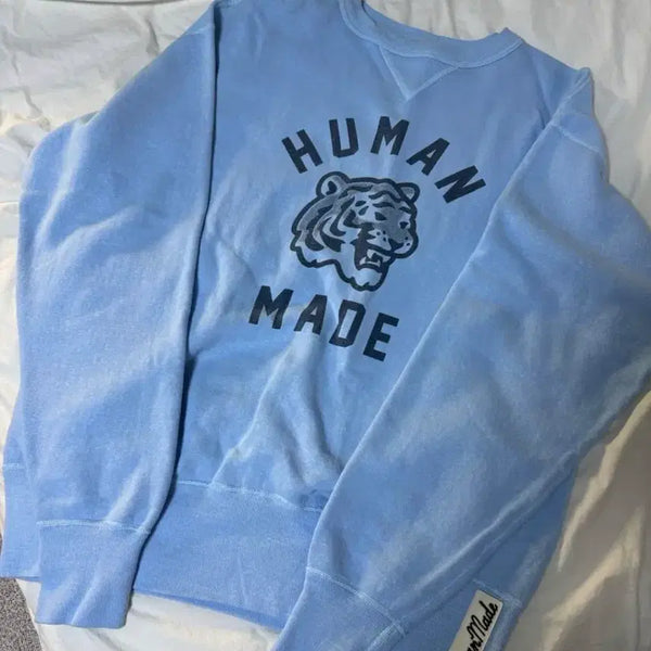 [BUNJANG] Human Made Tsunami Crewneck Sweatshirt Blue L / 휴먼메이드 츠리아미 맨투맨 블루 L